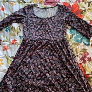Black/Multi-color Patterned Dress